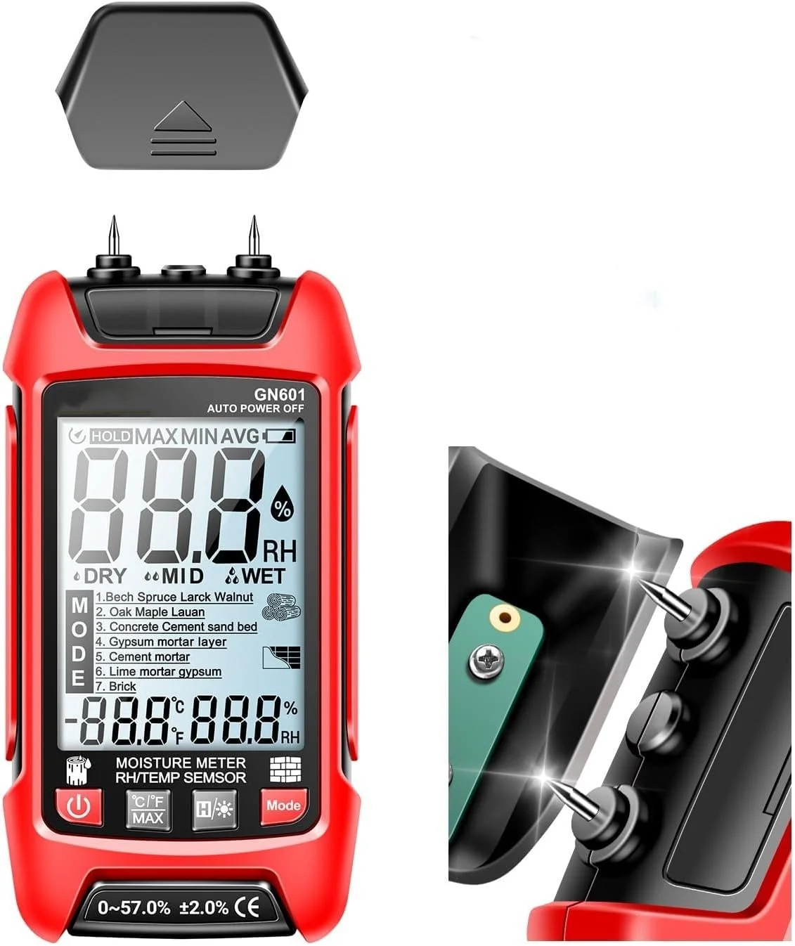 رطوبت سنج چوب NALACAL مدل GN601، ردیاب سوزنی قابل حمل، ردیاب نشت آب برای چوب، بتن، ساختمان، سنسور رطوبت دیوار، تستر رطوبت دیجیتال برای هیزم، الوار، آجر، کف رطوبت سنج چوب NALACAL مدل GN601، ردیاب سوزنی قابل حمل، ردیاب نشت آب برای چوب، بتن، ساختمان، سنسور رطوبت دیوار، تستر رطوبت دیجیتال برای هیزم، الوار، آجر، کف