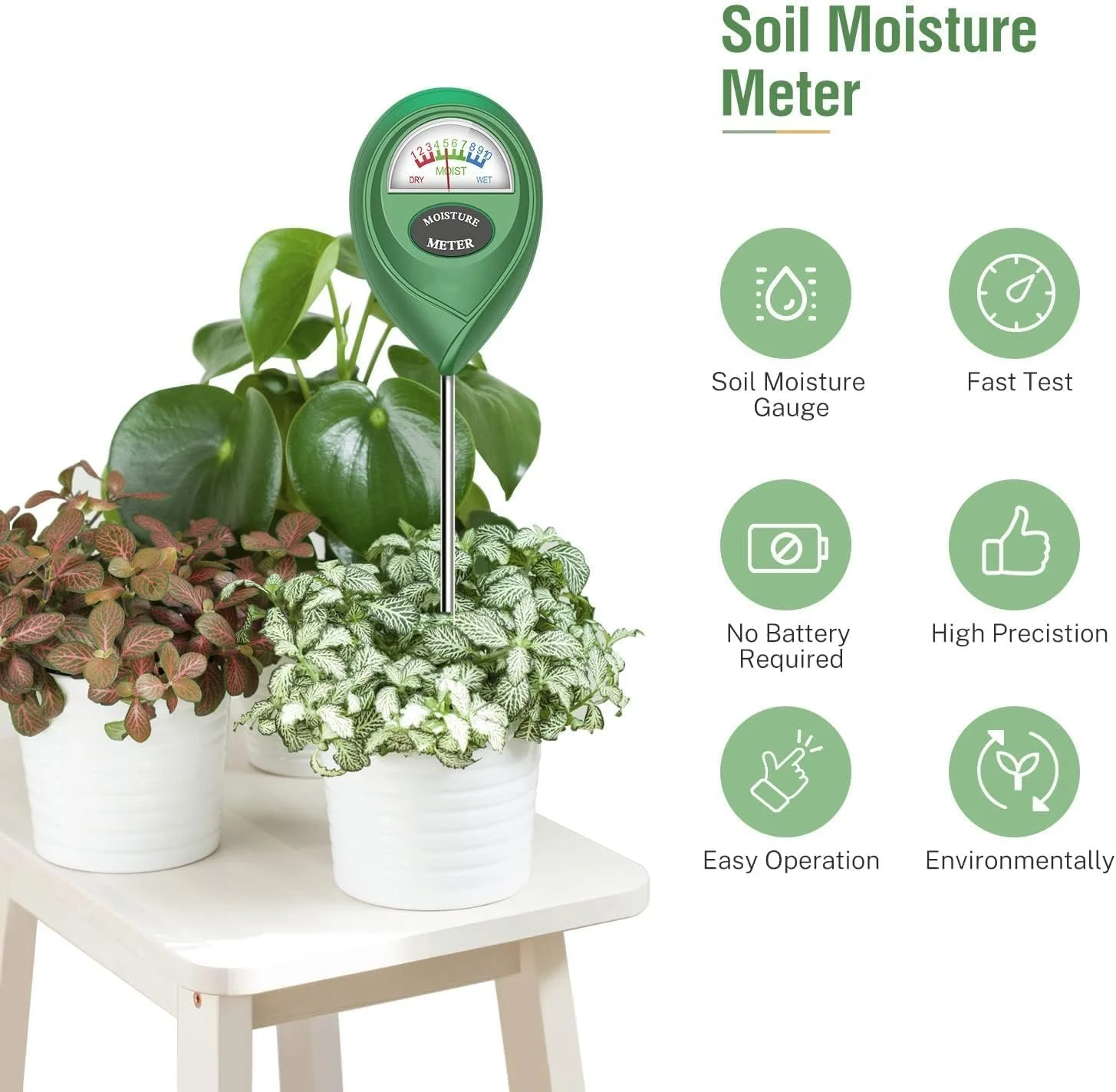 رطوبت سنج خاک - سنجش میزان آب گیاه، حسگر رطوبت سنج برای باغبانی، کشاورزی، گیاهان داخلی و خارجی، بدون نیاز به باتری رطوبت سنج خاک - سنجش میزان آب گیاه، حسگر رطوبت سنج برای باغبانی، کشاورزی، گیاهان داخلی و خارجی، بدون نیاز به باتری