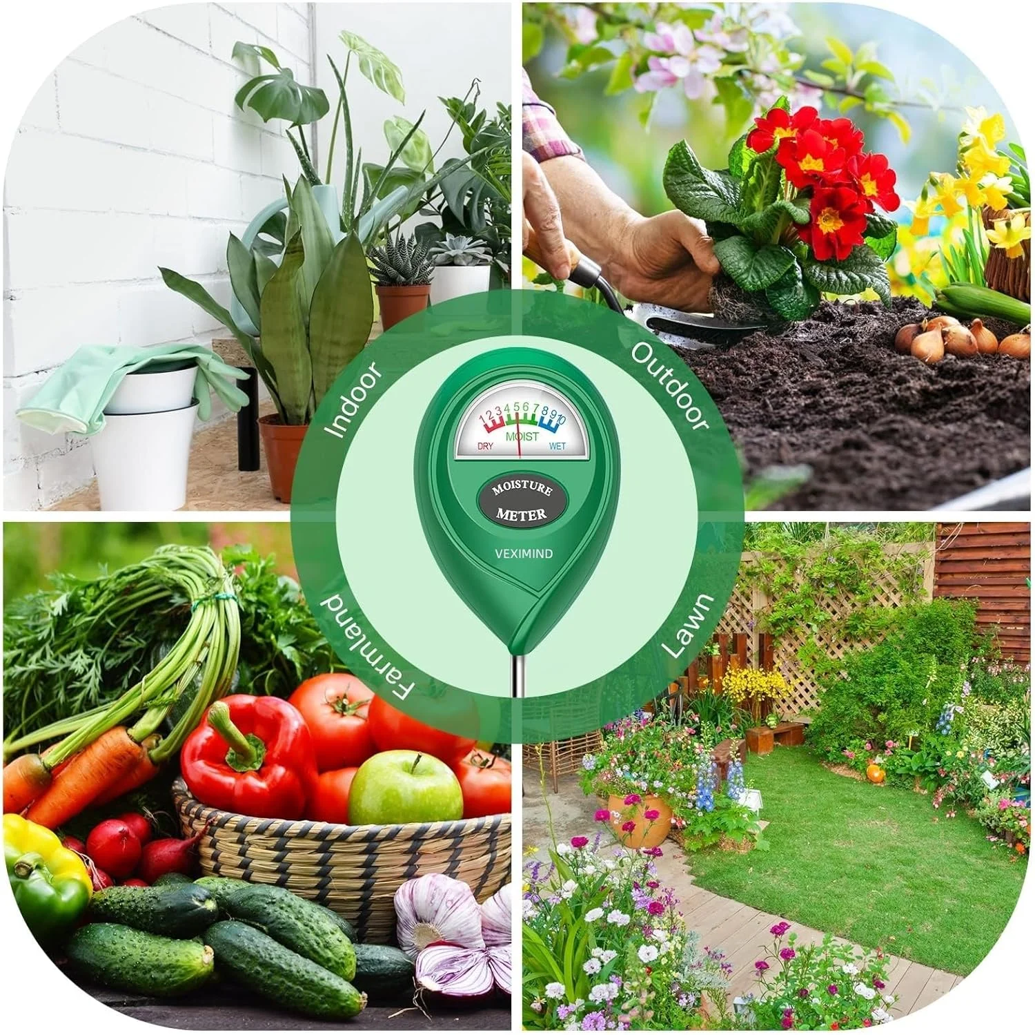 رطوبت سنج خاک - سنجش میزان آب گیاه، حسگر رطوبت سنج برای باغبانی، کشاورزی، گیاهان داخلی و خارجی، بدون نیاز به باتری رطوبت سنج خاک - سنجش میزان آب گیاه، حسگر رطوبت سنج برای باغبانی، کشاورزی، گیاهان داخلی و خارجی، بدون نیاز به باتری