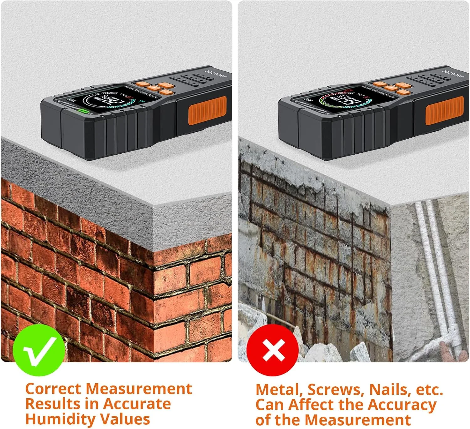 رطوبت سنج چوب بدون سوزن Proster - تستر رطوبت غیر مخرب برای دیوار چوبی و بنایی، تشخیص تا عمق 3/4 اینچ زیر سطح، دارای LCD رنگی با نور پس زمینه، آلارم صوتی و بصری رطوبت سنج چوب بدون سوزن Proster - تستر رطوبت غیر مخرب برای دیوار چوبی و بنایی، تشخیص تا عمق 3/4 اینچ زیر سطح، دارای LCD رنگی با نور پس زمینه، آلارم صوتی و بصری