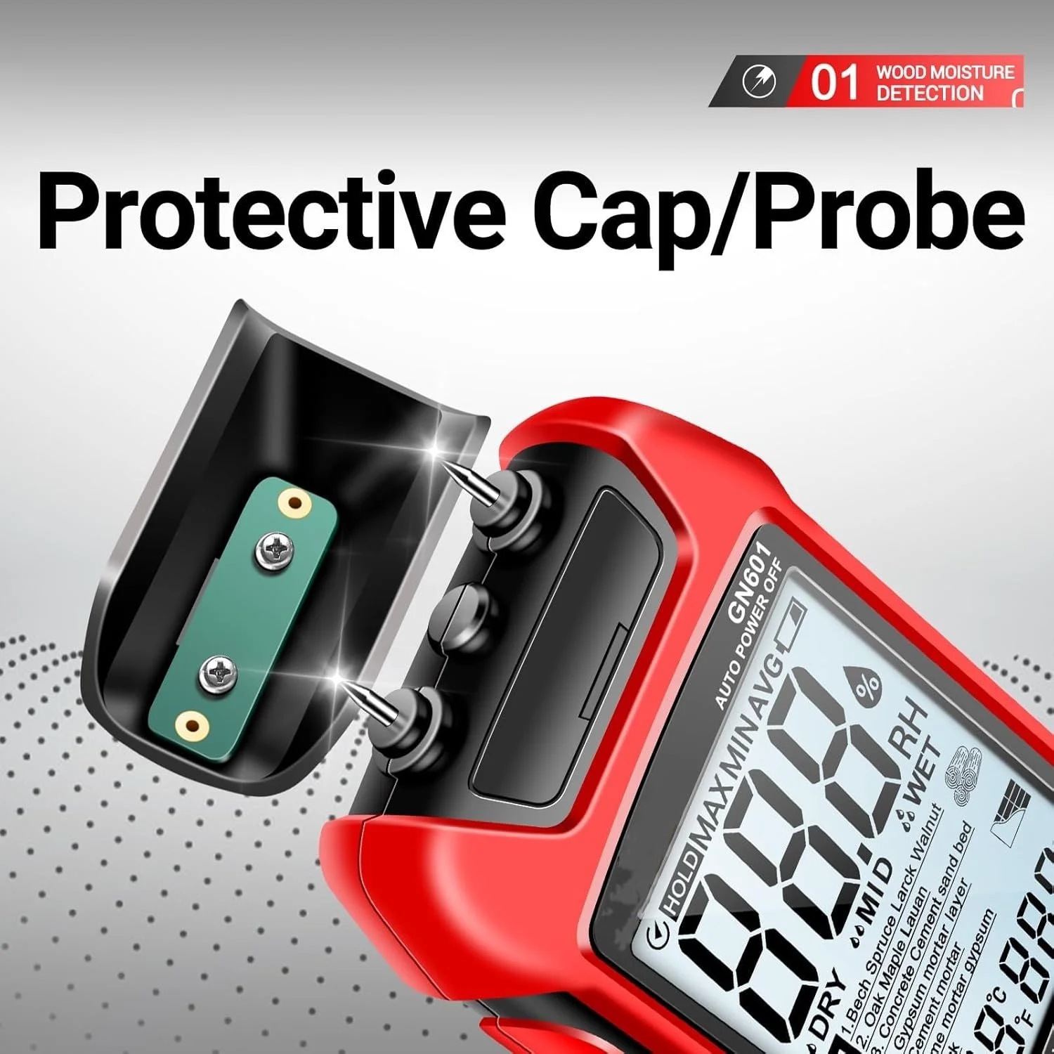 رطوبت سنج چوب NALACAL مدل GN601، ردیاب سوزنی قابل حمل، ردیاب نشت آب برای چوب، بتن، ساختمان، سنسور رطوبت دیوار، تستر رطوبت دیجیتال برای هیزم، الوار، آجر، کف رطوبت سنج چوب NALACAL مدل GN601، ردیاب سوزنی قابل حمل، ردیاب نشت آب برای چوب، بتن، ساختمان، سنسور رطوبت دیوار، تستر رطوبت دیجیتال برای هیزم، الوار، آجر، کف