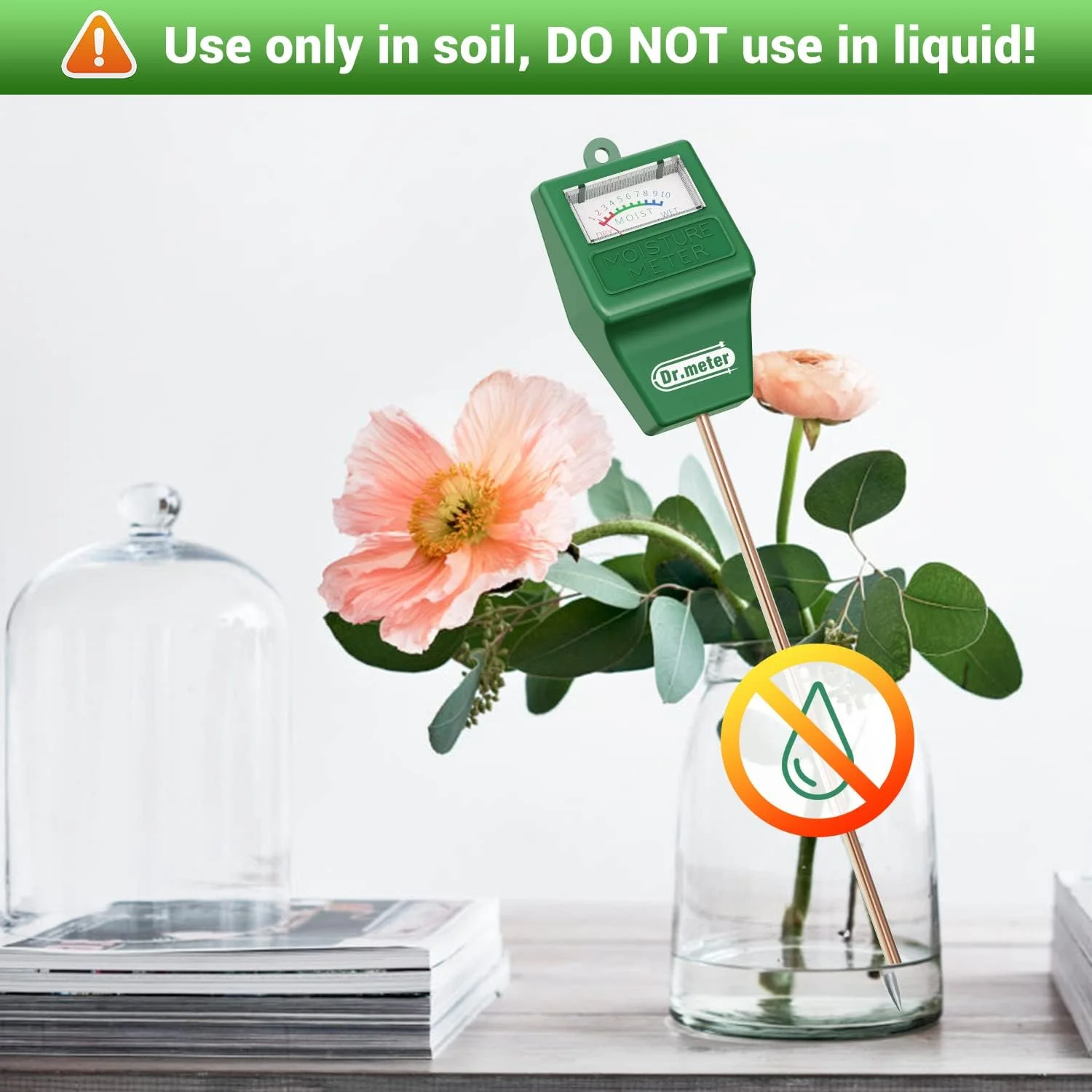 رطوبت سنج خاک Dr.meter، مناسب برای استفاده در باغ، چمنزار، مزرعه، داخل و خارج از منزل، سنسور رطوبت سنج تستر خاک برای گیاهان خانگی، هدیه باغبانی، بدون نیاز به باتری