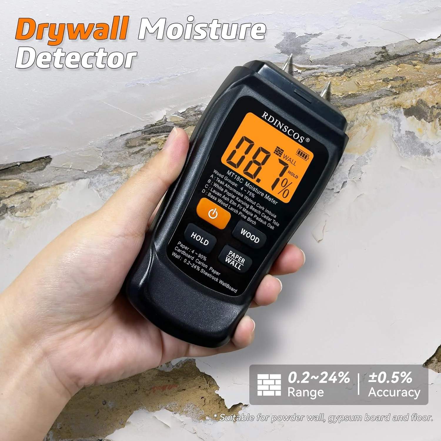 رطوبت سنج سوزنی RDINSCOS برای چوب، مصالح ساختمانی با صفحه نمایش LCD رنگی رطوبت سنج سوزنی RDINSCOS برای چوب، مصالح ساختمانی با صفحه نمایش LCD رنگی