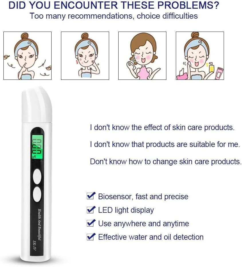 دستگاه رطوبت سنج دیجیتال پوست، تستر رطوبت پوست، آنالیزور دیجیتال روغن و رطوبت پوست صورت با LCD، تستر حسگر پوست صورت، دستگاه تشخیص روغن، آنالیزور دیجیتال دقیق محتوای روغن پوست با LCD دستگاه رطوبت سنج دیجیتال پوست، تستر رطوبت پوست، آنالیزور دیجیتال روغن و رطوبت پوست صورت با LCD، تستر حسگر پوست صورت، دستگاه تشخیص روغن، آنالیزور دیجیتال دقیق محتوای روغن پوست با LCD