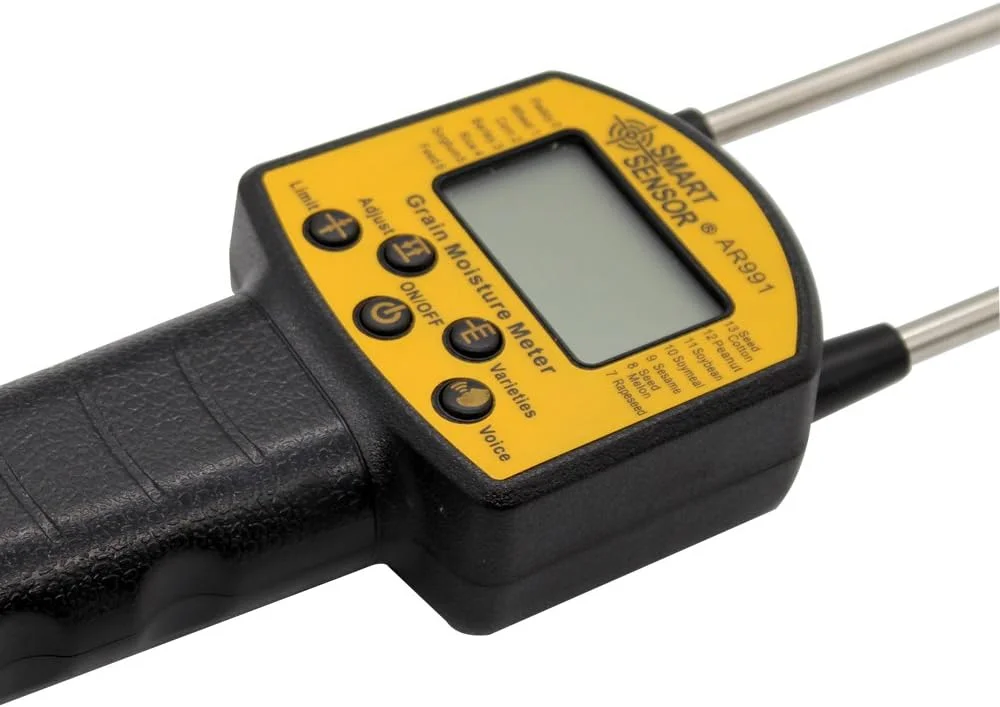 رطوبت سنج دیجیتال غلات مدل AR991 با سنسور هوشمند، مناسب برای آرد، خوراک دام، کلزا و ۱۴ نوع غلات از جمله ذرت، گندم، برنج و سویا به همراه ۴ عدد باتری قلمی رطوبت سنج دیجیتال غلات مدل AR991 با سنسور هوشمند، مناسب برای آرد، خوراک دام، کلزا و ۱۴ نوع غلات از جمله ذرت، گندم، برنج و سویا به همراه ۴ عدد باتری قلمی