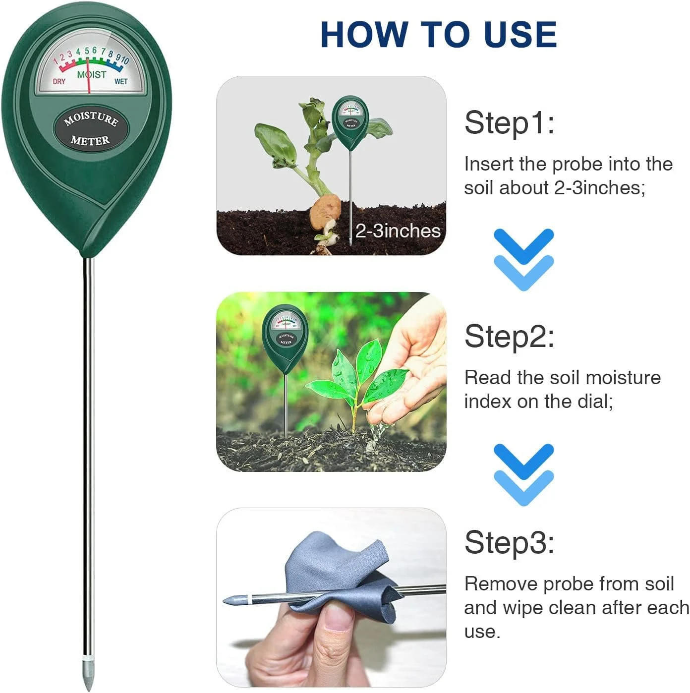 رطوبت سنج خاک، رطوبت سنج قابل حمل برای گیاهان داخلی و خارجی، باغ، چمن، بدون نیاز به باتری رطوبت سنج خاک، رطوبت سنج قابل حمل برای گیاهان داخلی و خارجی، باغ، چمن، بدون نیاز به باتری