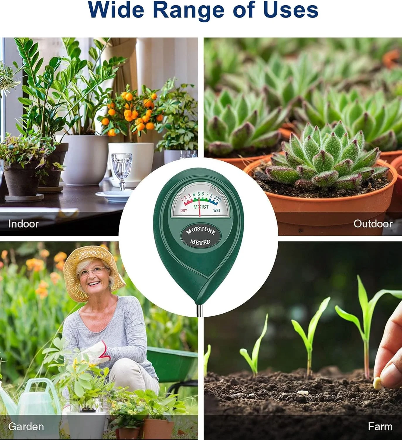 رطوبت سنج خاک، رطوبت سنج قابل حمل برای گیاهان داخلی و خارجی، باغ، چمن، بدون نیاز به باتری رطوبت سنج خاک، رطوبت سنج قابل حمل برای گیاهان داخلی و خارجی، باغ، چمن، بدون نیاز به باتری