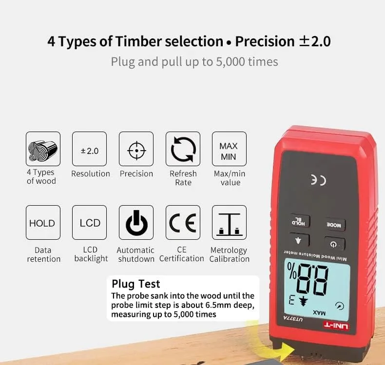 رطوبت سنج چوب دیجیتال UNI-T UT377A رطوبت سنج چوب دیجیتال UNI-T UT377A