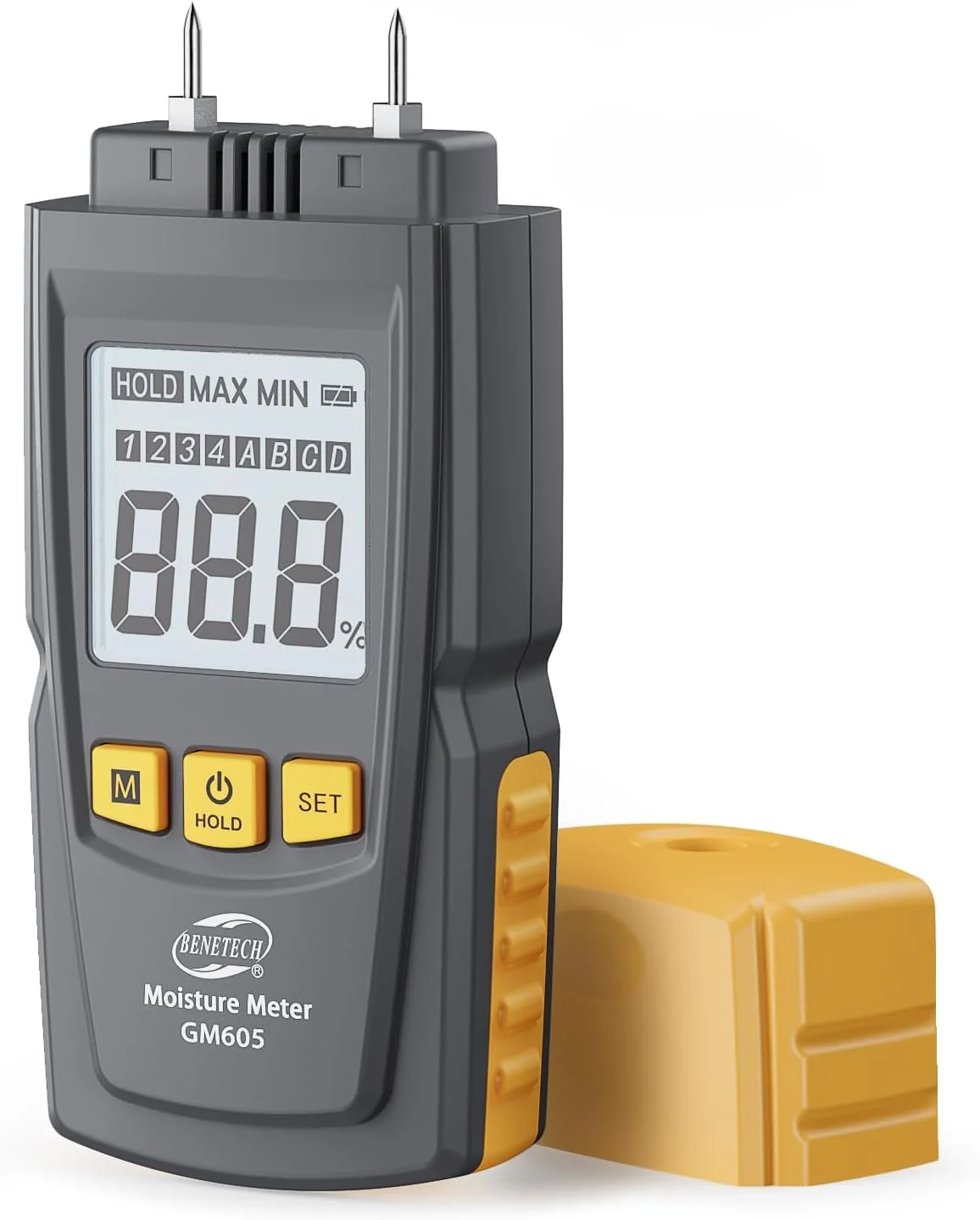 رطوبت سنج دیجیتال سوزنی چند منظوره برای تشخیص رطوبت مصالح ساختمانی، هیزم، دیوارها و کاغذ