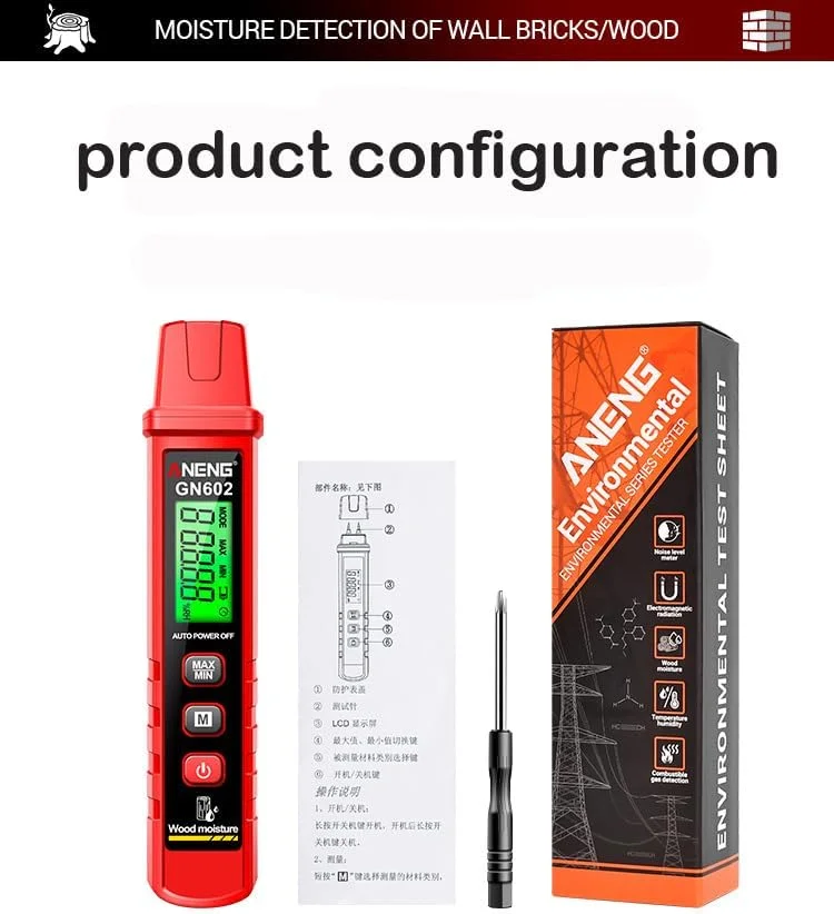 رطوبت سنج چوب تایگوم، رطوبت سنج نشتی آب برای چوب، بتن، ساختمان، سنسور رطوبت دیوار، رطوبت سنج دیجیتال، برای هیزم، الوار، آجر، کف (رطوبت سنج قلمی) رطوبت سنج چوب تایگوم، رطوبت سنج نشتی آب برای چوب، بتن، ساختمان، سنسور رطوبت دیوار، رطوبت سنج دیجیتال، برای هیزم، الوار، آجر، کف (رطوبت سنج قلمی)