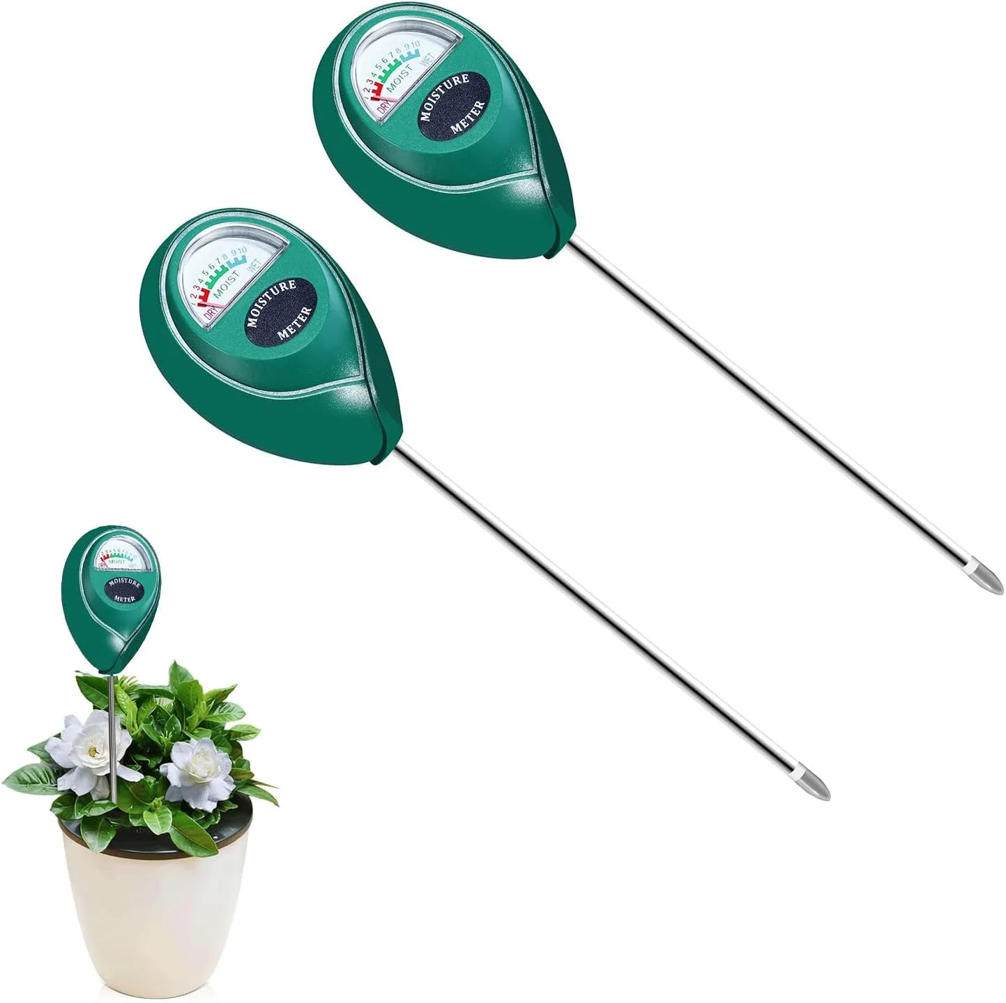2 عدد رطوبت سنج خاک، مانیتور آب گیاه، سنسور رطوبت سنج برای باغبانی، کشاورزی، استفاده در فضای داخلی و خارجی