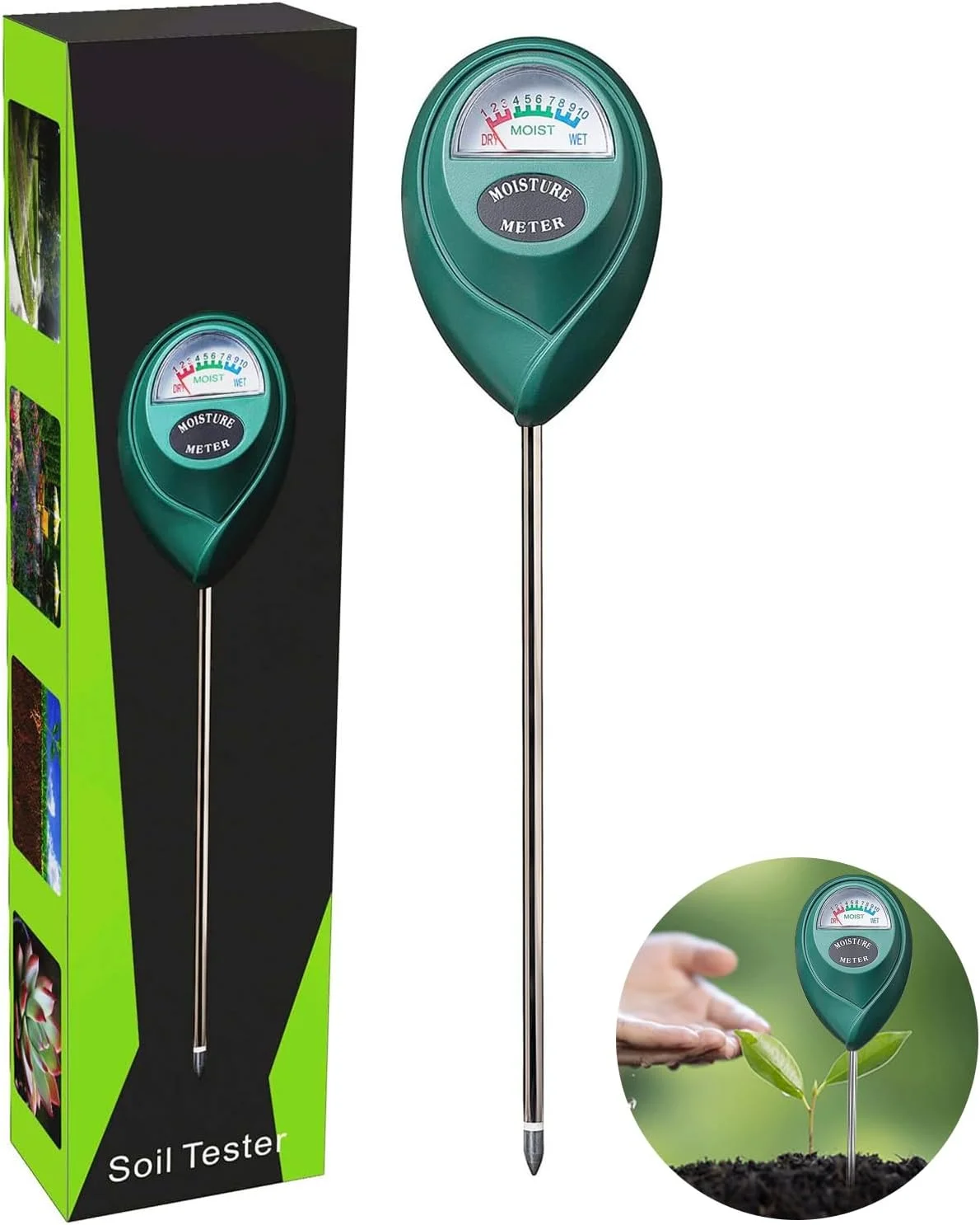 رطوبت سنج خاک STAYOUNG - تست کننده رطوبت خاک برای باغ، چمن، مزرعه، گیاهان داخلی و خارجی (بدون نیاز به باتری)
