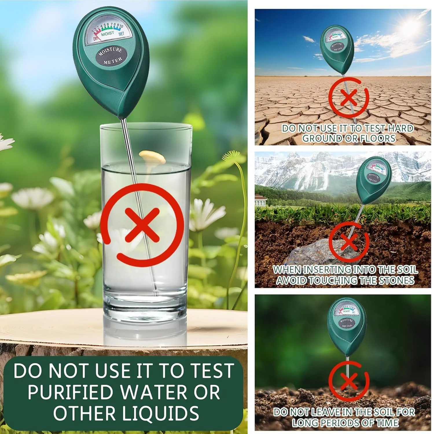 رطوبت سنج خاک STAYOUNG - تست کننده رطوبت خاک برای باغ، چمن، مزرعه، گیاهان داخلی و خارجی (بدون نیاز به باتری) رطوبت سنج خاک STAYOUNG - تست کننده رطوبت خاک برای باغ، چمن، مزرعه، گیاهان داخلی و خارجی (بدون نیاز به باتری)