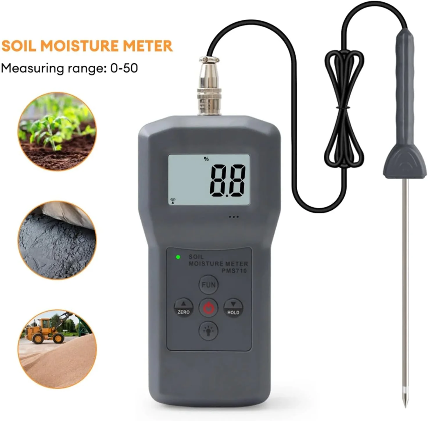 تستر رطوبت سنج دیجیتال قابل حمل خاک، ابزار سنجش خاک ماسه رودخانه ای، سیمان و گچ تستر رطوبت سنج دیجیتال قابل حمل خاک، ابزار سنجش خاک ماسه رودخانه ای، سیمان و گچ