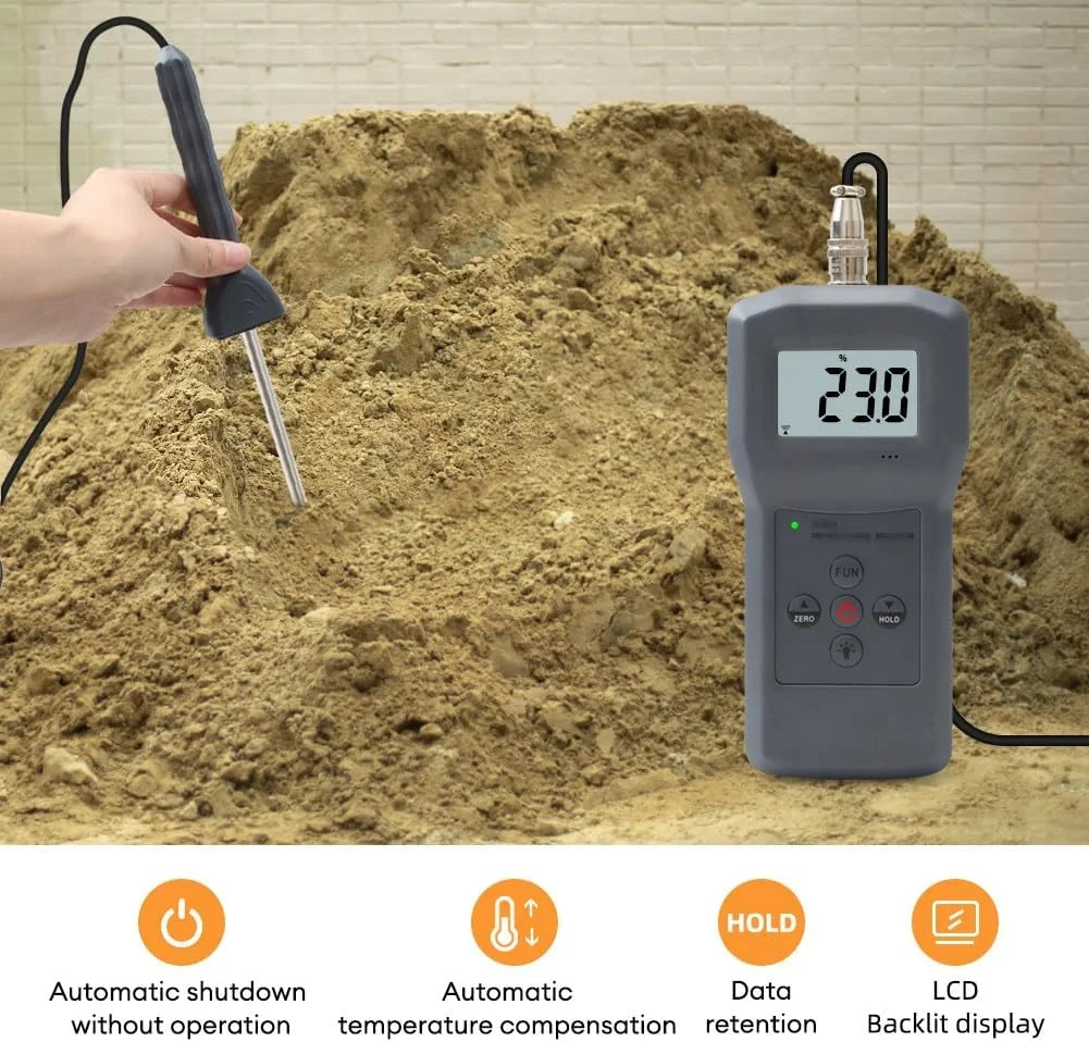 تستر رطوبت سنج دیجیتال قابل حمل خاک، ابزار سنجش خاک ماسه رودخانه ای، سیمان و گچ تستر رطوبت سنج دیجیتال قابل حمل خاک، ابزار سنجش خاک ماسه رودخانه ای، سیمان و گچ
