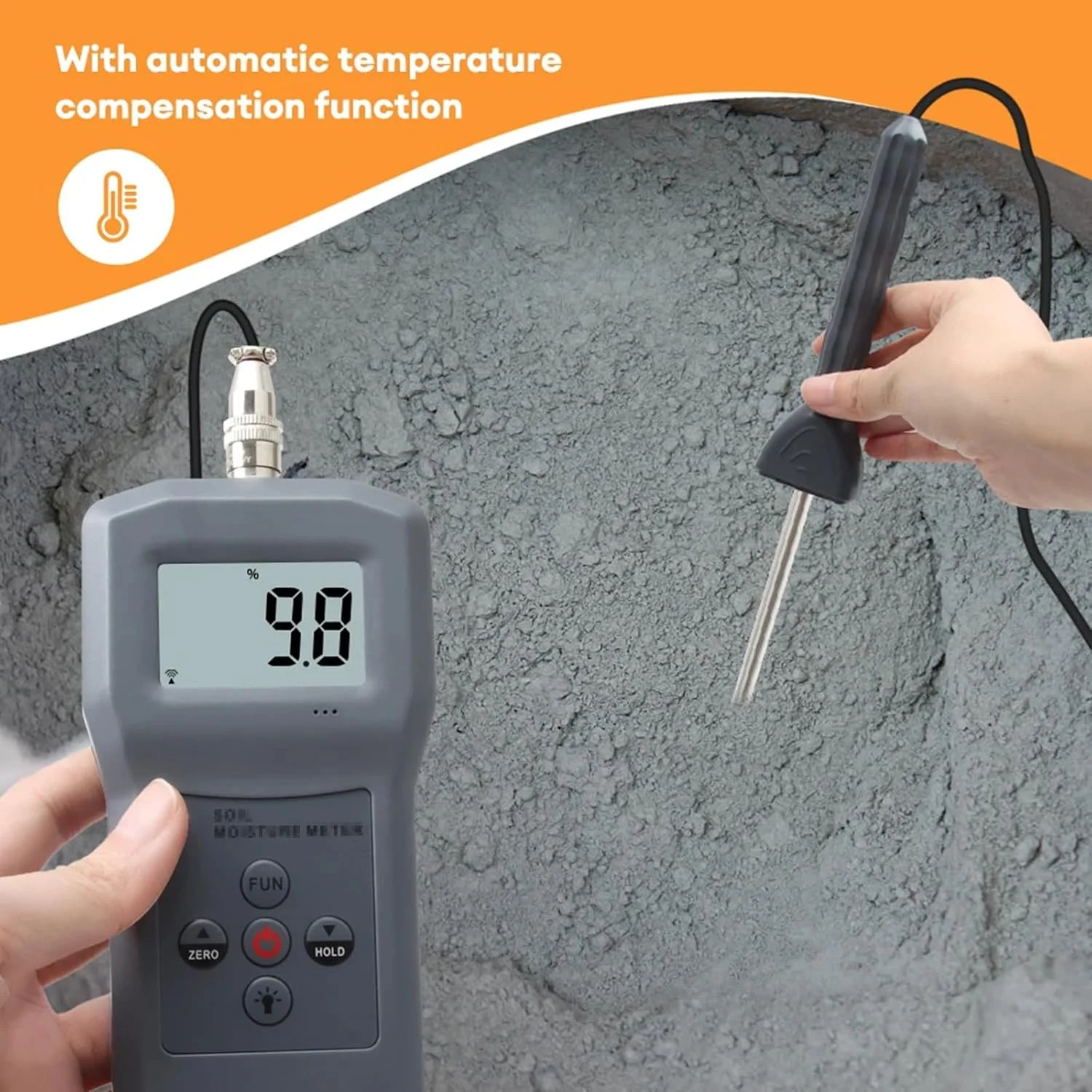 تستر رطوبت سنج دیجیتال قابل حمل خاک، ابزار سنجش خاک ماسه رودخانه ای، سیمان و گچ تستر رطوبت سنج دیجیتال قابل حمل خاک، ابزار سنجش خاک ماسه رودخانه ای، سیمان و گچ