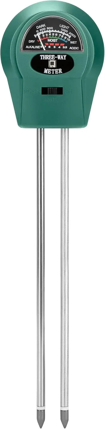 رطوبت سنج خاک، تستر نور و رطوبت گیاه 3 در 1، ابزار تست باغ، نور خورشید و آب، کیت نشانگر سنسور آشکارساز خاک حرفه ای برای باغ، چمن، مزرعه، داخل و خارج از منزل (بدون نیاز به باتری)