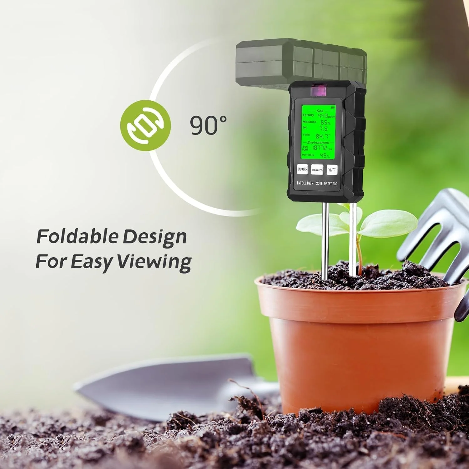 دستگاه تست خاک 6 در 1 چند منظوره با صفحه نمایش LCD، دماسنج و رطوبت سنج دقیق، آشکارساز pH، حاصلخیزی، رطوبت، مانیتور شدت نور خورشید برای گیاهان داخلی/خارجی و باغبانی دستگاه تست خاک 6 در 1 چند منظوره با صفحه نمایش LCD، دماسنج و رطوبت سنج دقیق، آشکارساز pH، حاصلخیزی، رطوبت، مانیتور شدت نور خورشید برای گیاهان داخلی/خارجی و باغبانی