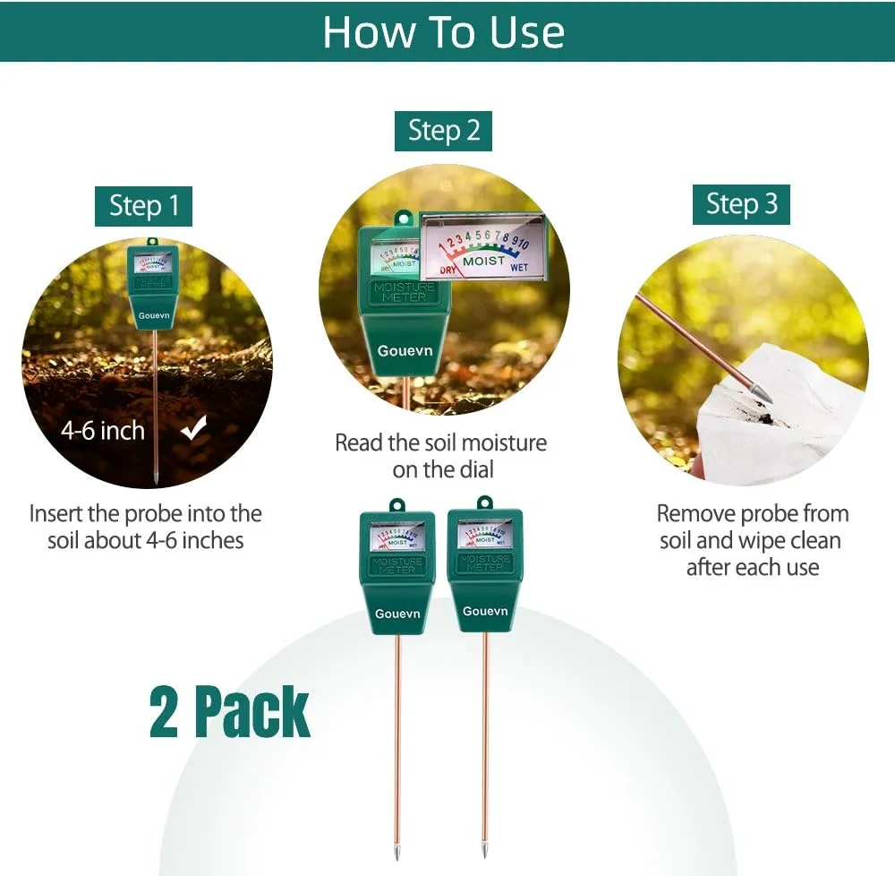 رطوبت سنج خاک گیوون، رطوبت سنج خاک گیاه، رطوبت سنج گیاه برای گیاهان گلدانی، چمن و ساکولنت (بدون نیاز به باتری) - بسته 2 عددی رطوبت سنج خاک گیوون، رطوبت سنج خاک گیاه، رطوبت سنج گیاه برای گیاهان گلدانی، چمن و ساکولنت (بدون نیاز به باتری) - بسته 2 عددی