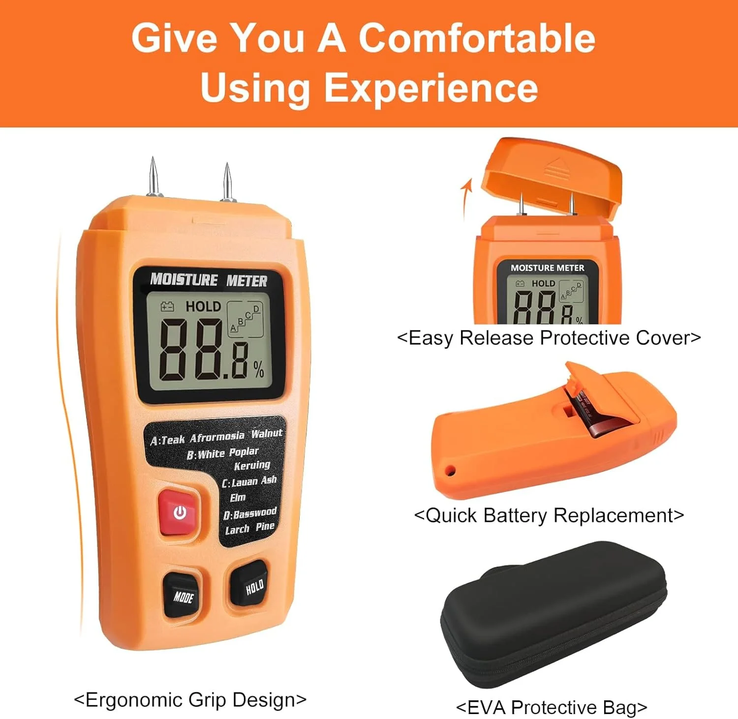 رطوبت سنج چوب برای هیزم، رطوبت سنج دیجیتال، تستر تشخیص نشت آب سوزنی برای چوب، هیزم، کاغذ، کفپوش، زرد رطوبت سنج چوب برای هیزم، رطوبت سنج دیجیتال، تستر تشخیص نشت آب سوزنی برای چوب، هیزم، کاغذ، کفپوش، زرد