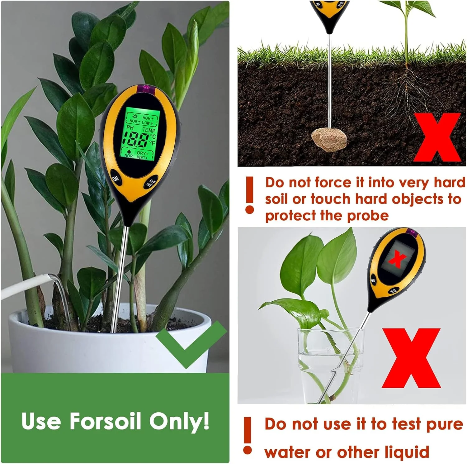 رطوبت سنج خاک NALACAL، مانیتور آب گیاه 4 در 1 با تستر pH، کیت ابزار باغبانی برای مراقبت از گیاه، عالی برای باغ، چمن، مزرعه، استفاده در فضای داخلی و خارجی رطوبت سنج خاک NALACAL، مانیتور آب گیاه 4 در 1 با تستر pH، کیت ابزار باغبانی برای مراقبت از گیاه، عالی برای باغ، چمن، مزرعه، استفاده در فضای داخلی و خارجی