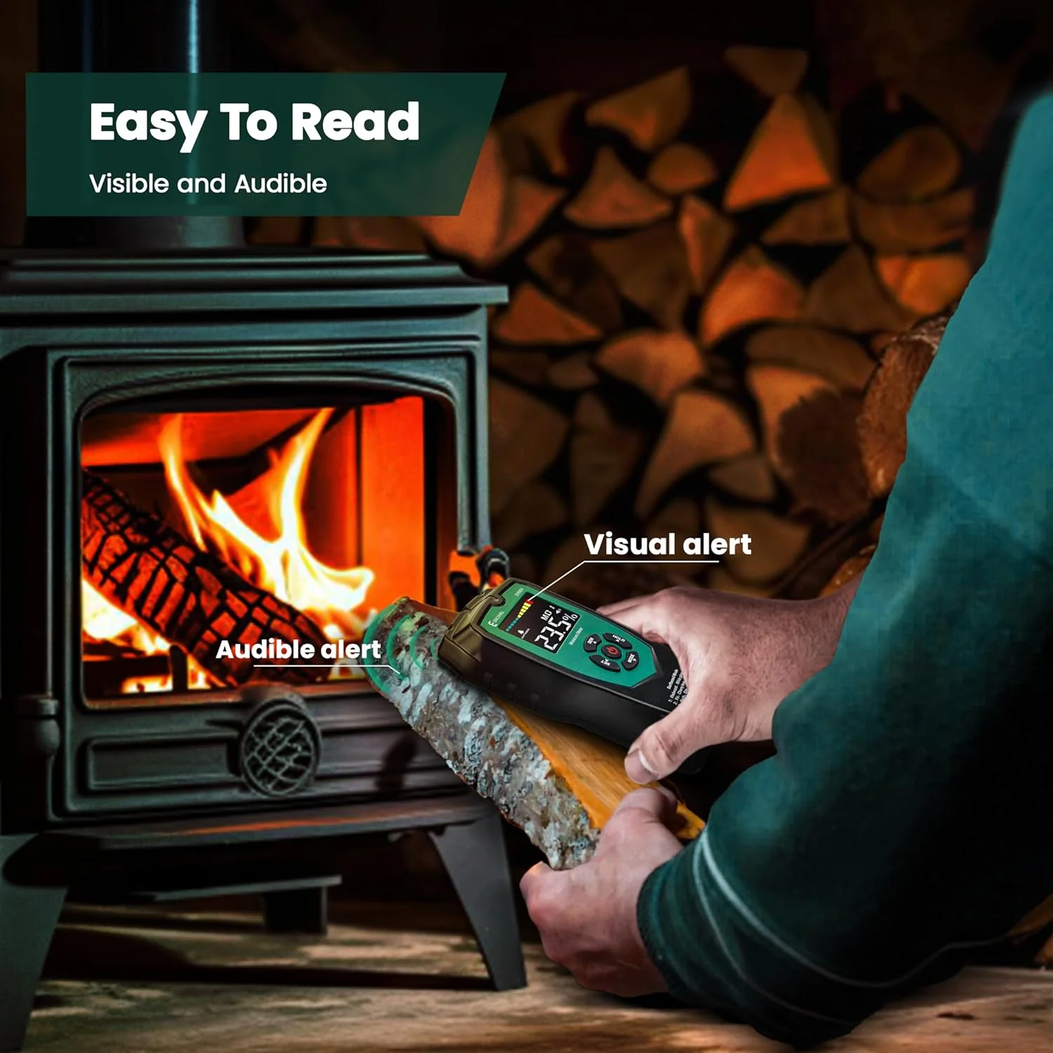 دستگاه رطوبت سنج اریک هیل، بدون پین و غیر مخرب با 9 حالت برای چوب نرم، صفحه نمایش LCD، بازرسی رطوبت چوب و مصالح ساختمانی، ردیاب کپک برای چوب، کاغذ و غیره