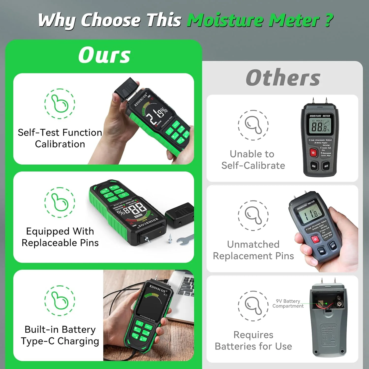 رطوبت سنج چوب، رطوبت سنج چوب برای دیوارها، رطوبت سنج چوب برای کف، رطوبت سنج الوار، رطوبت سنج کاغذ، سرامیک، سقف، مقوا، مصالح ساختمانی (MT93)