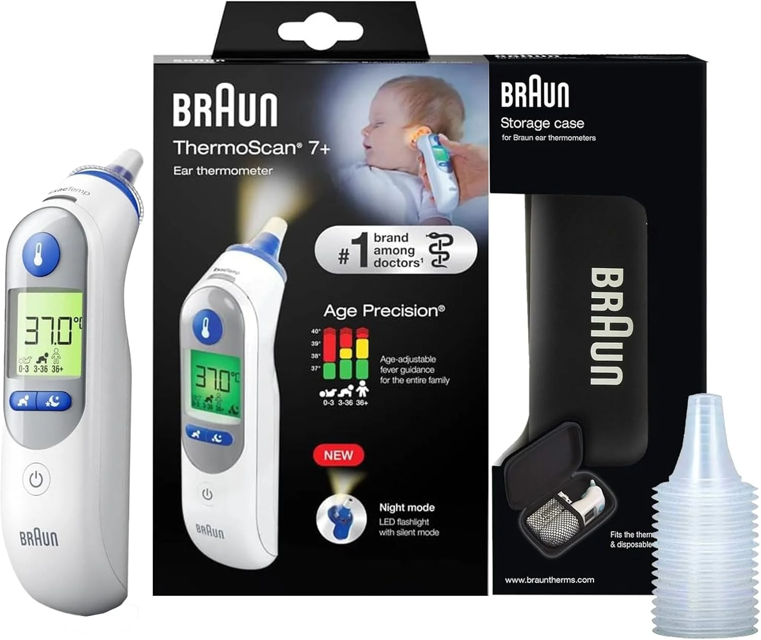 دماسنج گوش پزشکی Braun IRT 6525 ThermoScan 7 با دقت سنی و صفحه نمایش کدگذاری شده رنگی، غربالگری دما، تب، استفاده آسان و سریع و حالت شب با کیف رایگان - سفید دماسنج گوش پزشکی Braun IRT 6525 ThermoScan 7 با دقت سنی و صفحه نمایش کدگذاری شده رنگی، غربالگری دما، تب، استفاده آسان و سریع و حالت شب با کیف رایگان - سفید
