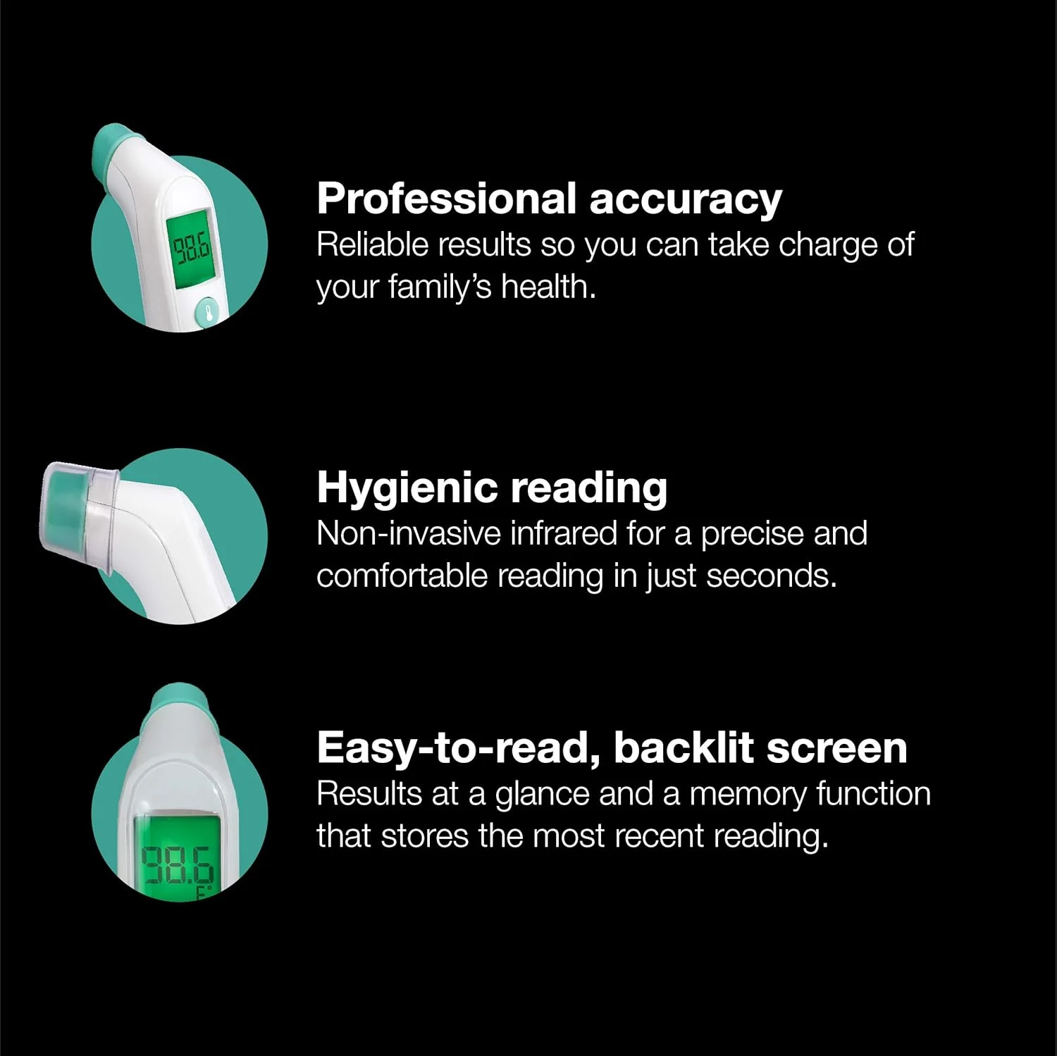 دماسنج پیشانی براون TempleSwipe - دماسنج دیجیتال با راهنمای دمای کدگذاری شده رنگی - دماسنج برای بزرگسالان، نوزادان، کودکان نوپا و بچه ها دماسنج پیشانی براون TempleSwipe - دماسنج دیجیتال با راهنمای دمای کدگذاری شده رنگی - دماسنج برای بزرگسالان، نوزادان، کودکان نوپا و بچه ها