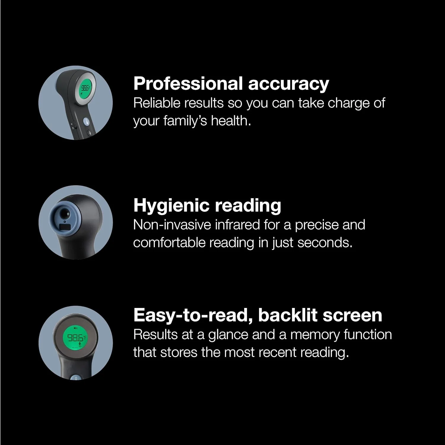 دماسنج بدون تماس 3 در 1 براون - دماسنج بدون تماس برای بزرگسالان، نوزادان، کودکان نوپا و کودکان - نتایج سریع، قابل اعتماد و دقیق دماسنج بدون تماس 3 در 1 براون - دماسنج بدون تماس برای بزرگسالان، نوزادان، کودکان نوپا و کودکان - نتایج سریع، قابل اعتماد و دقیق