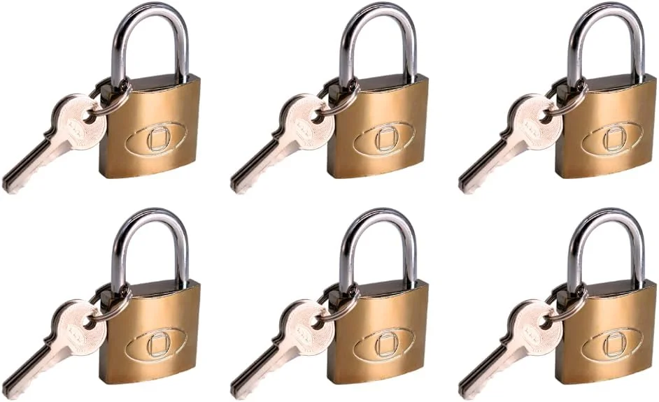 بسته 6 عددی قفل آویز 20 میلی متری با امنیت بالا | مقاوم در برابر آب و هوا و برش | ایده آل برای خانه، تجارت، چمدان و کمدهای شخصی | قفل های کلیدی | قفل های ایمن | سیستم قفل و کلید (20MM)