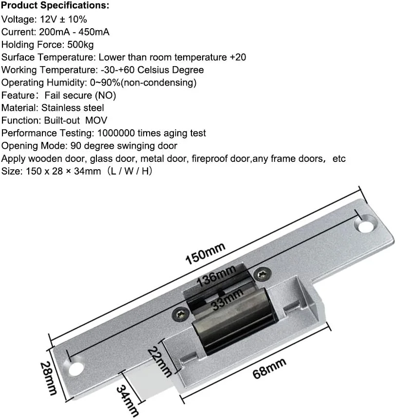 صفحه کلید فلزی لمسی کنترل دسترسی RFID مستقل Dongyang با ضد آب برای سیستم درب 8000 کاربر (قفل NC) صفحه کلید فلزی لمسی کنترل دسترسی RFID مستقل Dongyang با ضد آب برای سیستم درب 8000 کاربر (قفل NC)