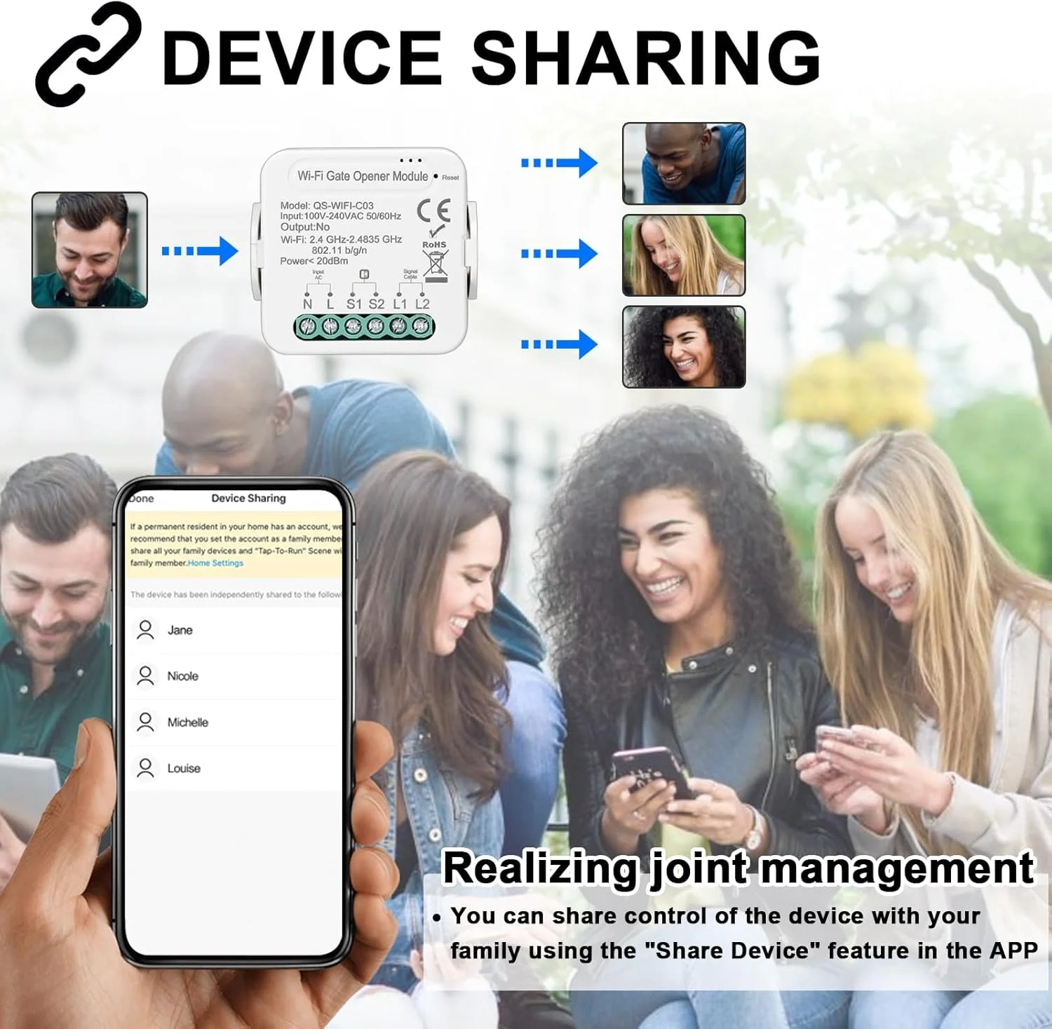 کنترلر هوشمند درب بازکن گاراژ Tuya WiFi Domary، کنترل از راه دور با تلفن همراه، سازگار با الکسا و هوم برای کنترل صوتی