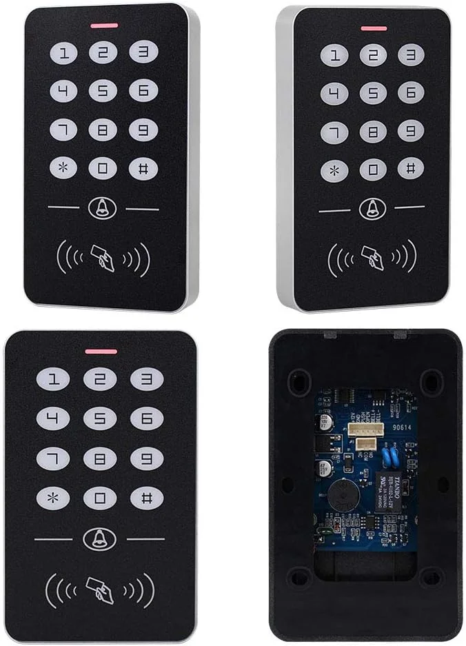 کیت سیستم کنترل دسترسی Diginex HFeng شامل صفحه کلید RFID 125KHz، منبع تغذیه DC12V 3A، دکمه خروج درب و 10 عدد جاسوئیچی RFID برای درب های چوبی/فلزی/شیشه ای