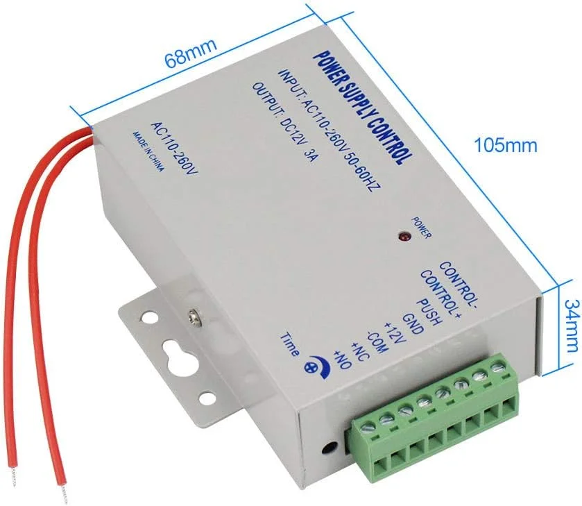 کیت سیستم کنترل دسترسی Diginex HFeng شامل صفحه کلید RFID 125KHz، منبع تغذیه DC12V 3A، دکمه خروج درب و 10 عدد جاسوئیچی RFID برای درب های چوبی/فلزی/شیشه ای