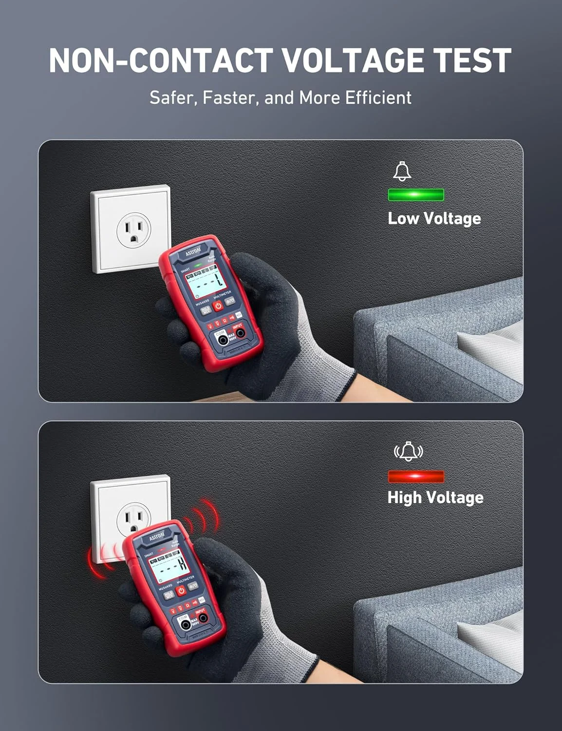 تستر مولتی متر AstroAI با 4000 شمارش، حالت اندازه گیری هوشمند، ولت متر دیجیتال با محدوده خودکار، اندازه گیری سریع و دقیق ولتاژ AC/DC، مقاومت، پیوستگی، پشتیبانی از عملکرد ولتاژ غیر تماسی تستر مولتی متر AstroAI با 4000 شمارش، حالت اندازه گیری هوشمند، ولت متر دیجیتال با محدوده خودکار، اندازه گیری سریع و دقیق ولتاژ AC/DC، مقاومت، پیوستگی، پشتیبانی از عملکرد ولتاژ غیر تماسی