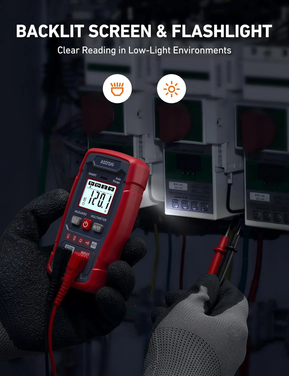 تستر مولتی متر AstroAI با 4000 شمارش، حالت اندازه گیری هوشمند، ولت متر دیجیتال با محدوده خودکار، اندازه گیری سریع و دقیق ولتاژ AC/DC، مقاومت، پیوستگی، پشتیبانی از عملکرد ولتاژ غیر تماسی تستر مولتی متر AstroAI با 4000 شمارش، حالت اندازه گیری هوشمند، ولت متر دیجیتال با محدوده خودکار، اندازه گیری سریع و دقیق ولتاژ AC/DC، مقاومت، پیوستگی، پشتیبانی از عملکرد ولتاژ غیر تماسی