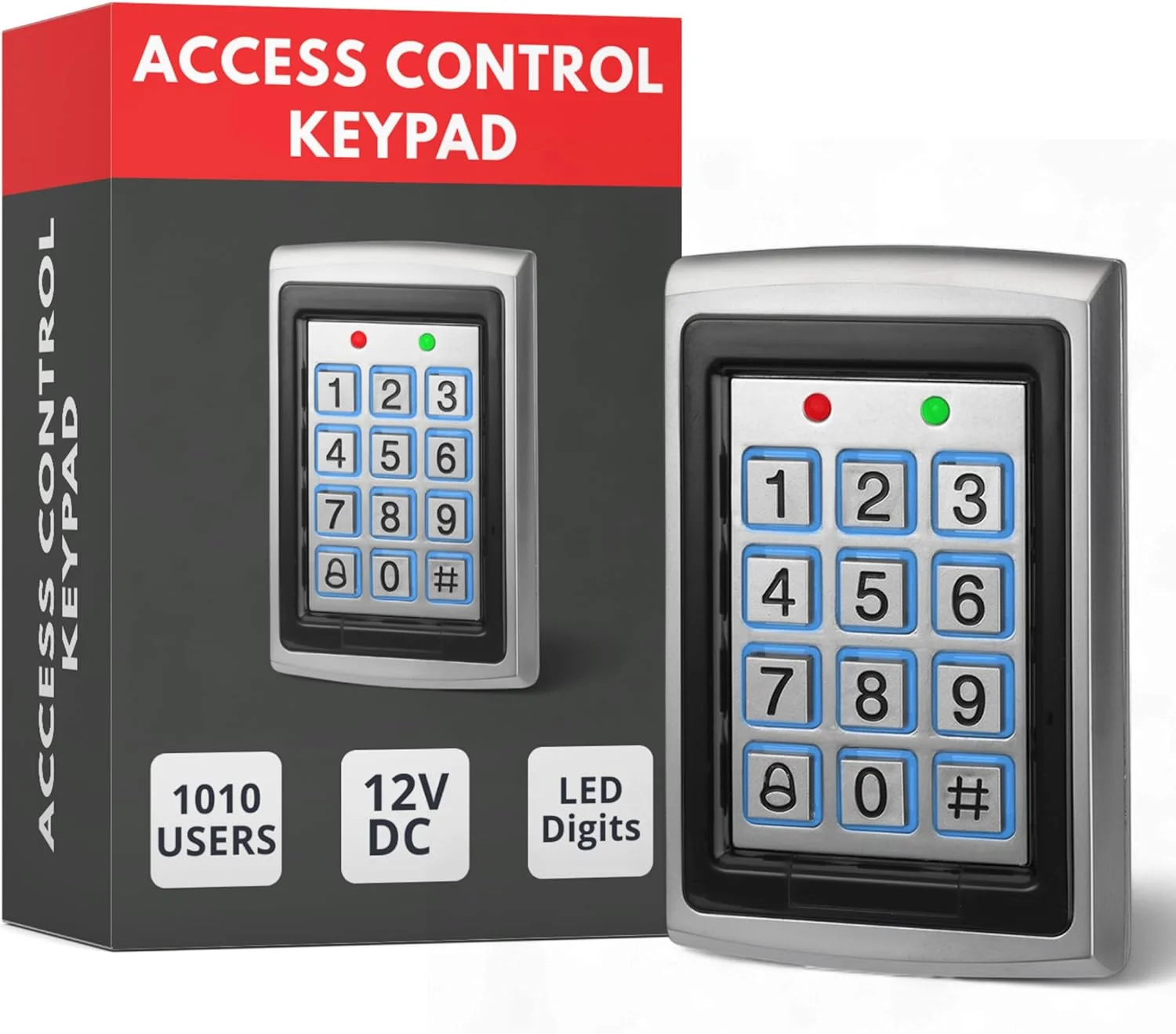 صفحه کلید دیجیتال مجاورتی SecureMyDoor برای سیستم ورود درب | با هر دو جاسوئیچی RFID و ورود کد پین | برای استفاده از کنترل دسترسی امنیتی داخلی | صفحه کلید لمسی با نور پس زمینه | صفحه کلید LED مستقل صفحه کلید دیجیتال مجاورتی SecureMyDoor برای سیستم ورود درب | با هر دو جاسوئیچی RFID و ورود کد پین | برای استفاده از کنترل دسترسی امنیتی داخلی | صفحه کلید لمسی با نور پس زمینه | صفحه کلید LED مستقل