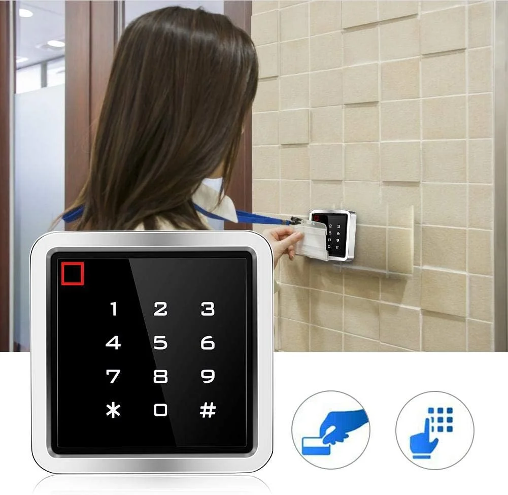 صفحه کلید کنترل دسترسی امنیتی، IP65 ضد آب 125KHZ کارت خوان RFID رمز عبور دستگاه ورود درب بازکن دروازه، صفحه کلید ورود بدون کلید 2000 کاربر صفحه کلید کنترل دسترسی امنیتی، IP65 ضد آب 125KHZ کارت خوان RFID رمز عبور دستگاه ورود درب بازکن دروازه، صفحه کلید ورود بدون کلید 2000 کاربر