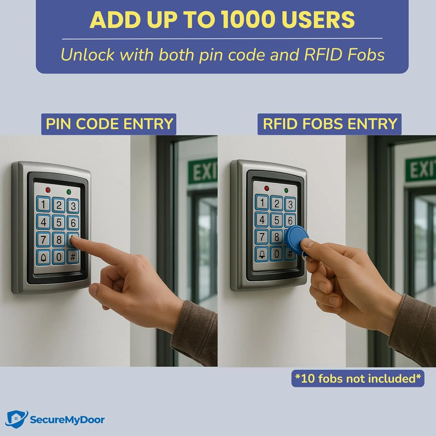 صفحه کلید دیجیتال مجاورتی SecureMyDoor برای سیستم ورود درب | با هر دو جاسوئیچی RFID و ورود کد پین | برای استفاده از کنترل دسترسی امنیتی داخلی | صفحه کلید لمسی با نور پس زمینه | صفحه کلید LED مستقل صفحه کلید دیجیتال مجاورتی SecureMyDoor برای سیستم ورود درب | با هر دو جاسوئیچی RFID و ورود کد پین | برای استفاده از کنترل دسترسی امنیتی داخلی | صفحه کلید لمسی با نور پس زمینه | صفحه کلید LED مستقل