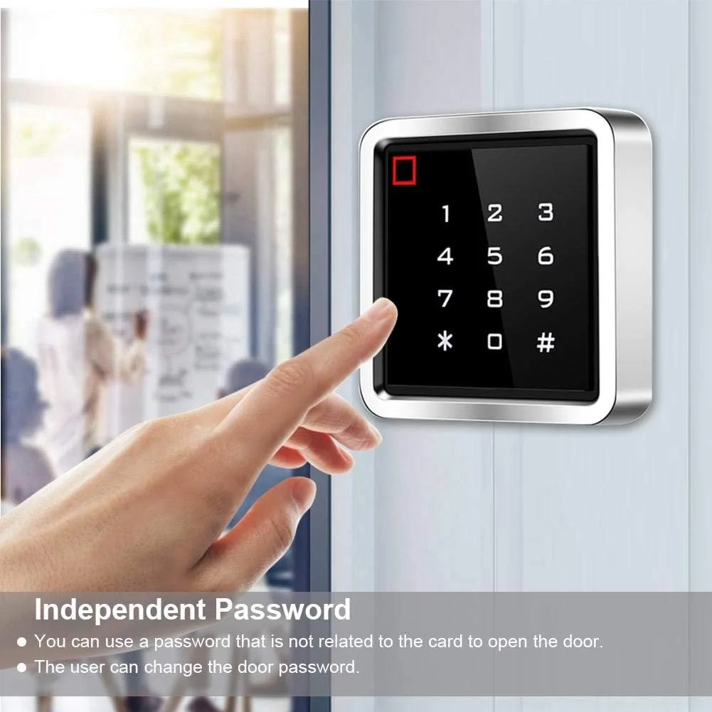 صفحه کلید کنترل دسترسی امنیتی، IP65 ضد آب 125KHZ کارت خوان RFID رمز عبور دستگاه ورود درب بازکن دروازه، صفحه کلید ورود بدون کلید 2000 کاربر صفحه کلید کنترل دسترسی امنیتی، IP65 ضد آب 125KHZ کارت خوان RFID رمز عبور دستگاه ورود درب بازکن دروازه، صفحه کلید ورود بدون کلید 2000 کاربر