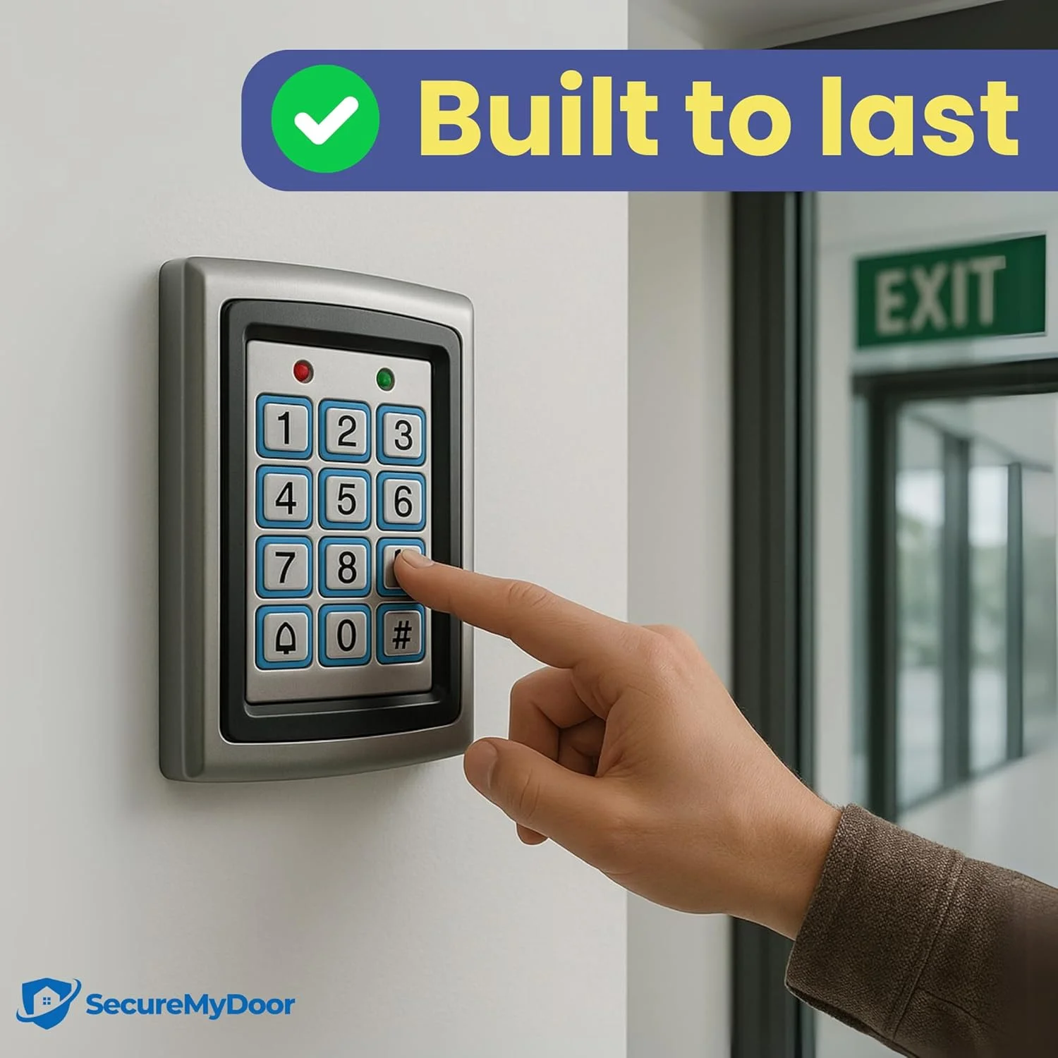 صفحه کلید دیجیتال مجاورتی SecureMyDoor برای سیستم ورود درب | با هر دو جاسوئیچی RFID و ورود کد پین | برای استفاده از کنترل دسترسی امنیتی داخلی | صفحه کلید لمسی با نور پس زمینه | صفحه کلید LED مستقل صفحه کلید دیجیتال مجاورتی SecureMyDoor برای سیستم ورود درب | با هر دو جاسوئیچی RFID و ورود کد پین | برای استفاده از کنترل دسترسی امنیتی داخلی | صفحه کلید لمسی با نور پس زمینه | صفحه کلید LED مستقل