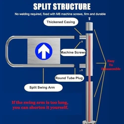 درب چرخشی ورودی 90 درجه، درب چرخشی یک طرفه خود بسته شونده با برگشت اتوماتیک، دسترسی موانع، درب نرده ای استیل ضد زنگ با بسته شدن اتوماتیک برای راهروی سوپرمارکت کتابخانه (کیت، 90 سانتی متر) درب چرخشی ورودی 90 درجه، درب چرخشی یک طرفه خود بسته شونده با برگشت اتوماتیک، دسترسی موانع، درب نرده ای استیل ضد زنگ با بسته شدن اتوماتیک برای راهروی سوپرمارکت کتابخانه (کیت، 90 سانتی متر)