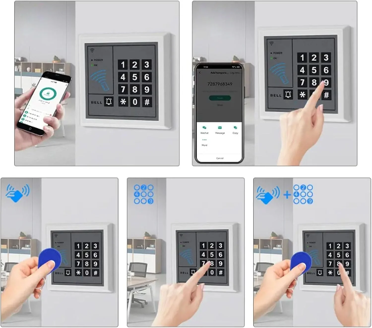 سیستم کنترل دسترسی هوشمند WiFi TUYA، صفحه کلید کنترل دسترسی درب مستقل با رمز عبور 125 کیلوهرتز، پشتیبانی از زنگ درب سیمی، باز کردن قفل با رمز عبور از طریق برنامه تلفن هوشمند