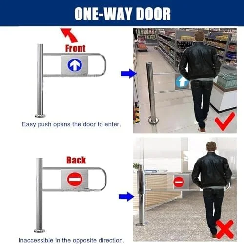 درب چرخشی ورودی 90 درجه، درب چرخشی یک طرفه خود بسته شونده با برگشت اتوماتیک، دسترسی موانع، درب حصار بسته شونده اتوماتیک استیل ضد زنگ برای راهروی سوپرمارکت کتابخانه (کیت، 90 سانتی متر) درب چرخشی ورودی 90 درجه، درب چرخشی یک طرفه خود بسته شونده با برگشت اتوماتیک، دسترسی موانع، درب حصار بسته شونده اتوماتیک استیل ضد زنگ برای راهروی سوپرمارکت کتابخانه (کیت، 90 سانتی متر)