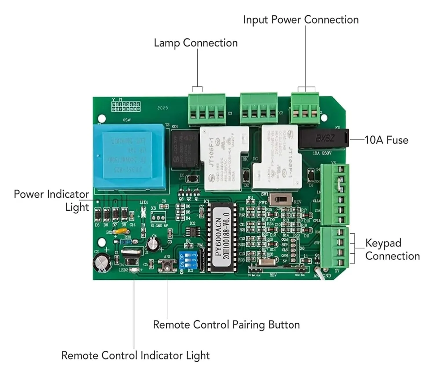 موتور درب کشویی، بازکننده درب کشویی با سوییچ فنری NC، برد موتور، برد مدار الکتریکی، کارت کنترل مدل های Sl600 Py600 Py800 Sl1500 (کیت 4 ریموت کنترل) موتور درب کشویی، بازکننده درب کشویی با سوییچ فنری NC، برد موتور، برد مدار الکتریکی، کارت کنترل مدل های Sl600 Py600 Py800 Sl1500 (کیت 4 ریموت کنترل)