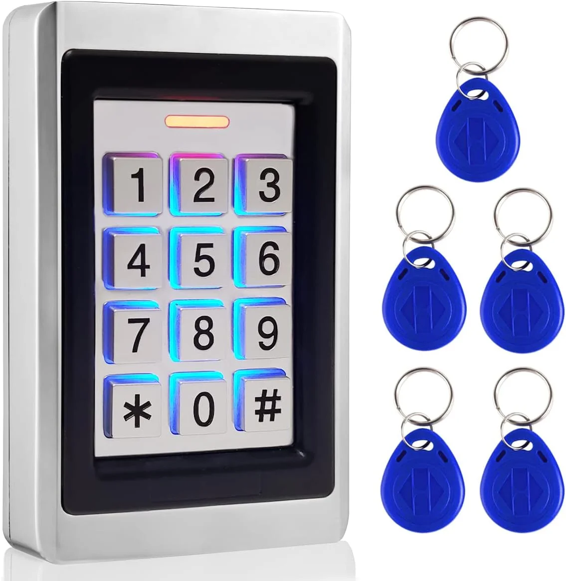 سیستم کنترل دسترسی درب، صفحه کلید رمز عبور مستقل + 5 عدد جاسوئیچی شناسایی، پشتیبانی از 2000 کاربر، ویگند 26، بازکننده درب گاراژ/دروازه، ضد آب و هوا، دارای نور پس زمینه، بدنه فلزی آلیاژ روی سیستم کنترل دسترسی درب، صفحه کلید رمز عبور مستقل + 5 عدد جاسوئیچی شناسایی، پشتیبانی از 2000 کاربر، ویگند 26، بازکننده درب گاراژ/دروازه، ضد آب و هوا، دارای نور پس زمینه، بدنه فلزی آلیاژ روی