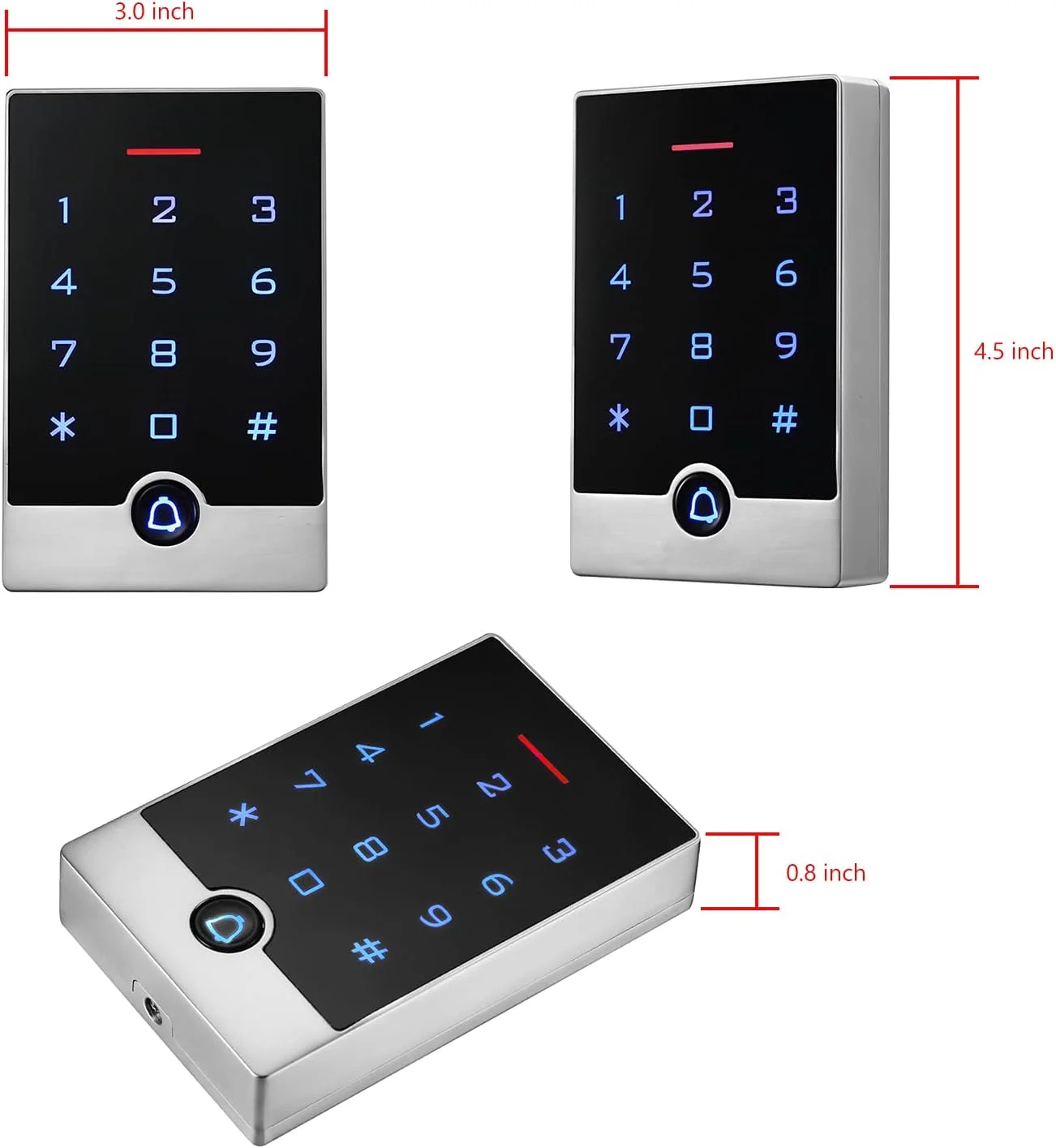 صفحه کلید کنترل دسترسی درب امنیتی، صفحه کلید شناسایی با جاسوئیچی های شناسایی، صفحه کلید مستقل، کنترلر صفحه کلید قفل درب، برای بازکننده دروازه، صفحه کلید دروازه ورودی، فلز آلیاژ روی، ضد آب صفحه کلید کنترل دسترسی درب امنیتی، صفحه کلید شناسایی با جاسوئیچی های شناسایی، صفحه کلید مستقل، کنترلر صفحه کلید قفل درب، برای بازکننده دروازه، صفحه کلید دروازه ورودی، فلز آلیاژ روی، ضد آب