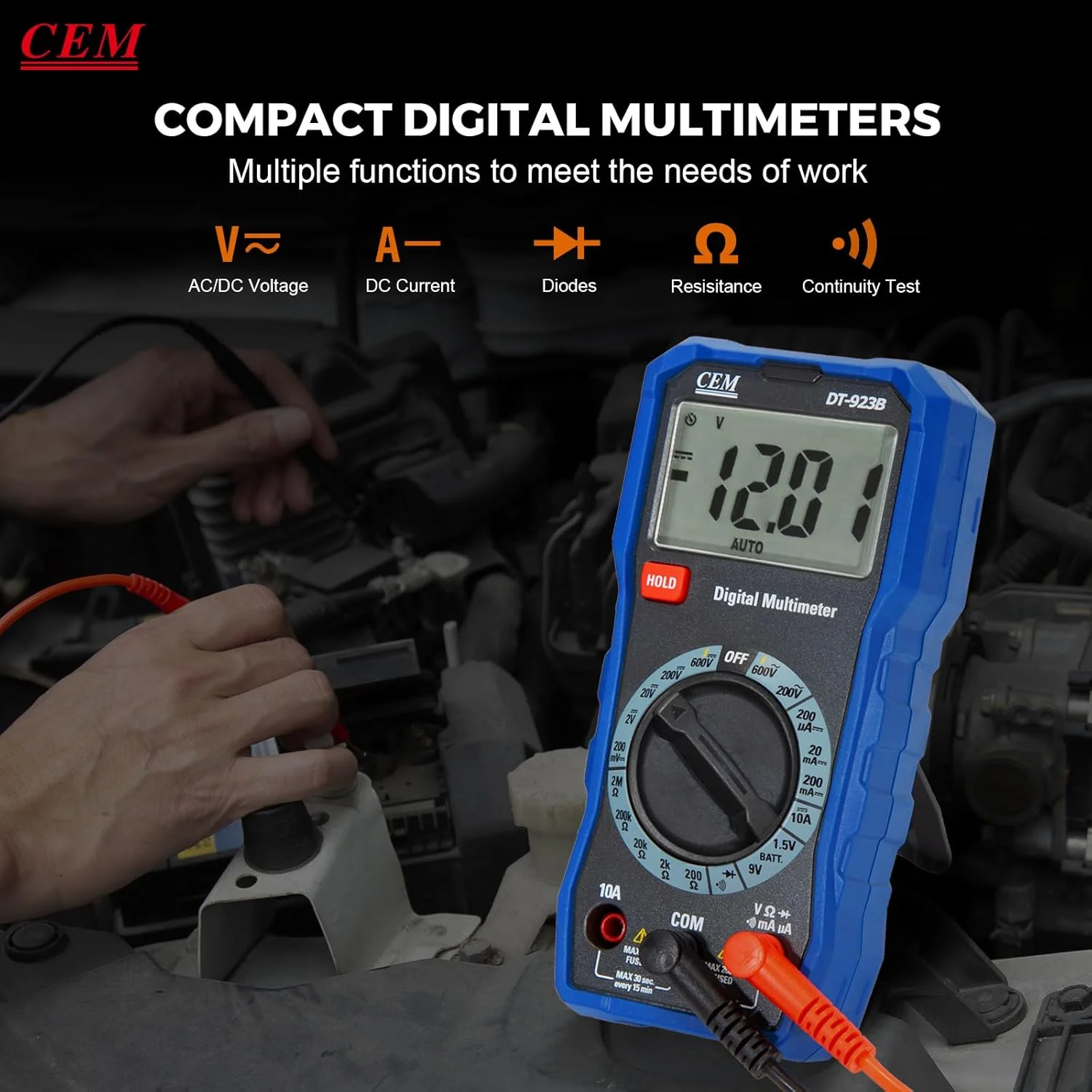 مولتی متر دیجیتال CEM TRMS 2000 با قابلیت تنظیم خودکار، مولتی متر با دقت 0.5٪ DC و 0.8٪ مقاومت، تستر ولتاژ برای جریان AC/DC، مقاومت، پیوستگی، دیود برای مصارف خانگی و صنعتی مولتی متر دیجیتال CEM TRMS 2000 با قابلیت تنظیم خودکار، مولتی متر با دقت 0.5٪ DC و 0.8٪ مقاومت، تستر ولتاژ برای جریان AC/DC، مقاومت، پیوستگی، دیود برای مصارف خانگی و صنعتی