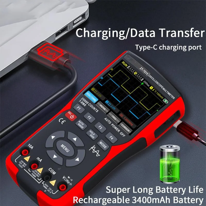 تستر مولتی متر دیجیتال 3 در 1 NALACAL، تستر چندگانه، اندازه گیری هوشمند، ولت متر با محدوده خودکار، صفحه نمایش LCD، تستر با اسیلوسکوپ دو کاناله، ولتاژ، جریان، مقاومت، پیوستگی، دیود تستر مولتی متر دیجیتال 3 در 1 NALACAL، تستر چندگانه، اندازه گیری هوشمند، ولت متر با محدوده خودکار، صفحه نمایش LCD، تستر با اسیلوسکوپ دو کاناله، ولتاژ، جریان، مقاومت، پیوستگی، دیود